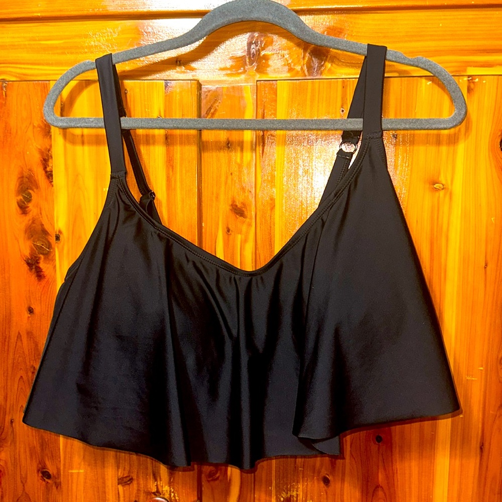 Bathing Suit Top Black 3X